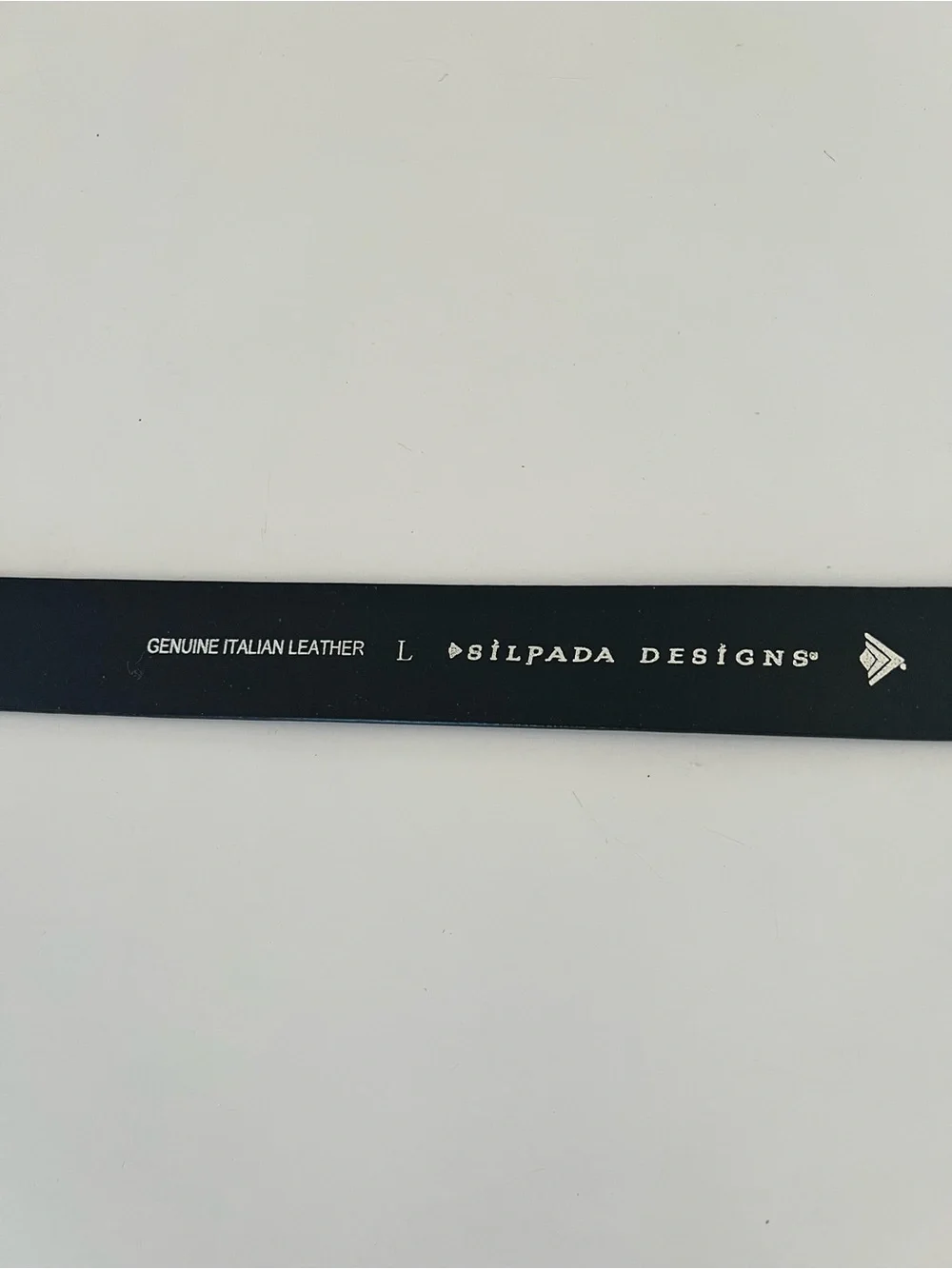 Sculptural leather belt silver modernist Silpada designs Italian leather size L